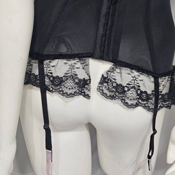 Rene Rofe Lingerie  Lace Corset Top with Attached Garters - Picture 5 of 9